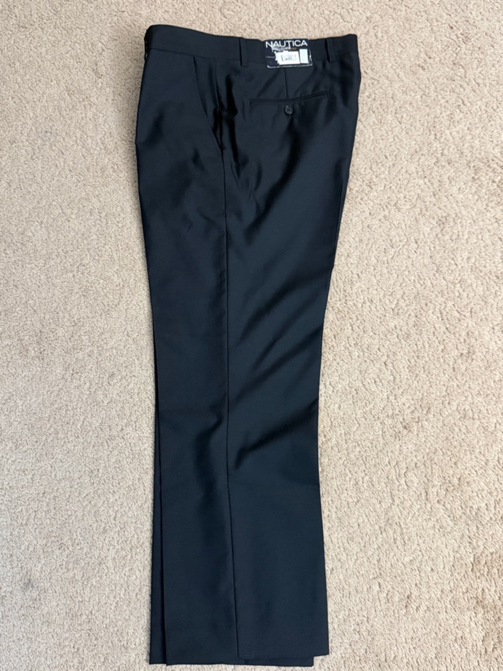 Nautica Men’s Black Flat-Front Dress Pants